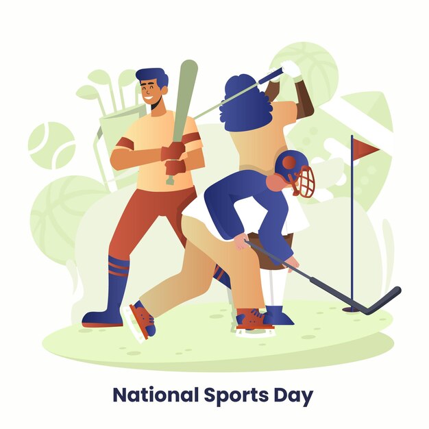 Gradient national sports day illustration