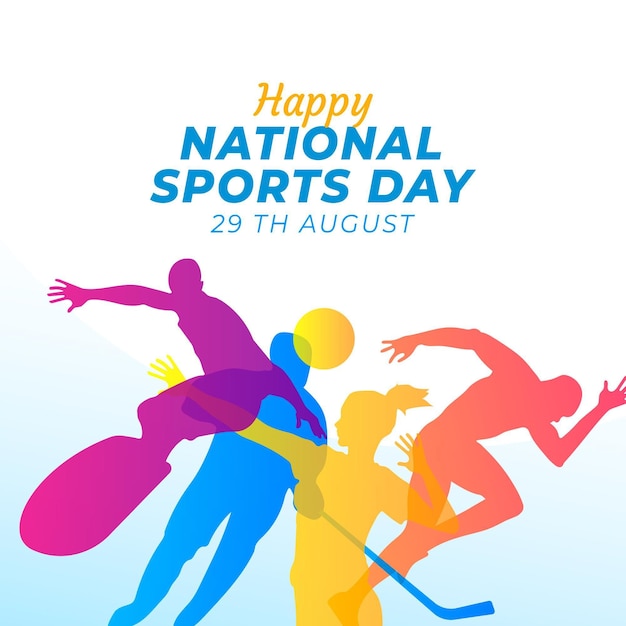 Gradient national sports day illustration