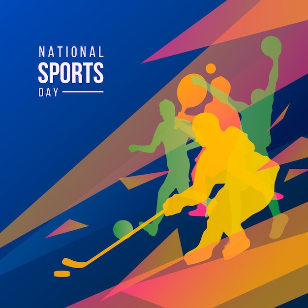 Gradient national sports day illustration