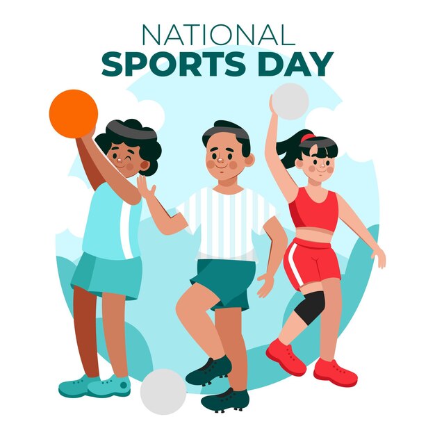 Gradient national sports day illustration