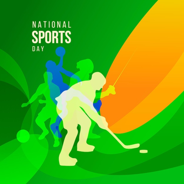 Gradient national sports day illustration