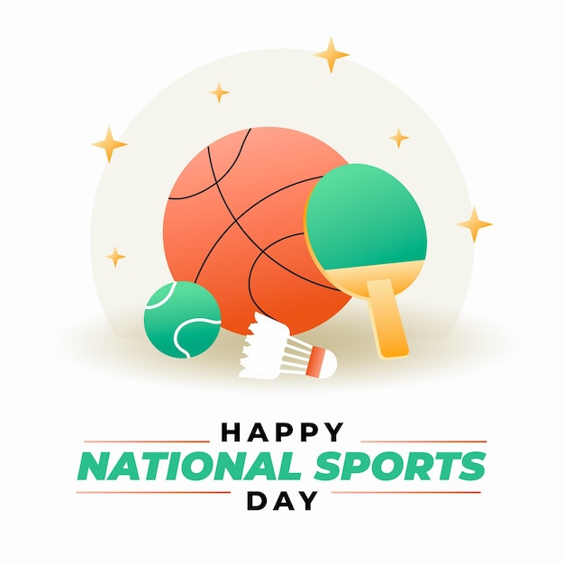 Gradient national sports day illustration