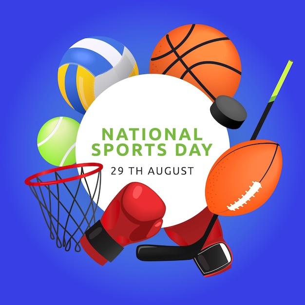 Gradient national sports day illustration