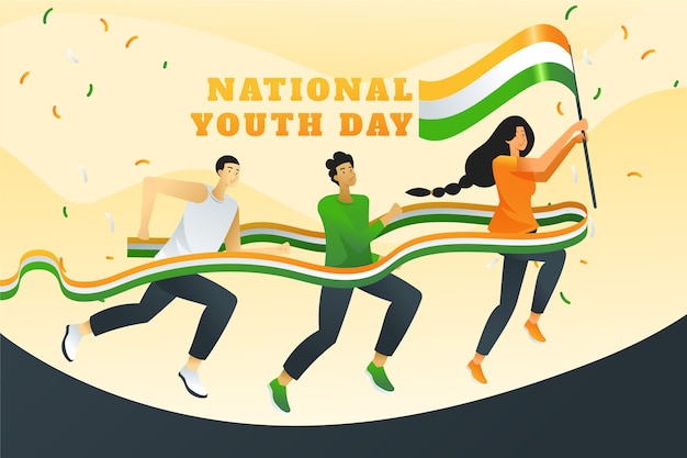 Free Vector gradient national youth day background