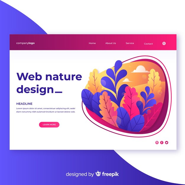 Gradient nature web design 