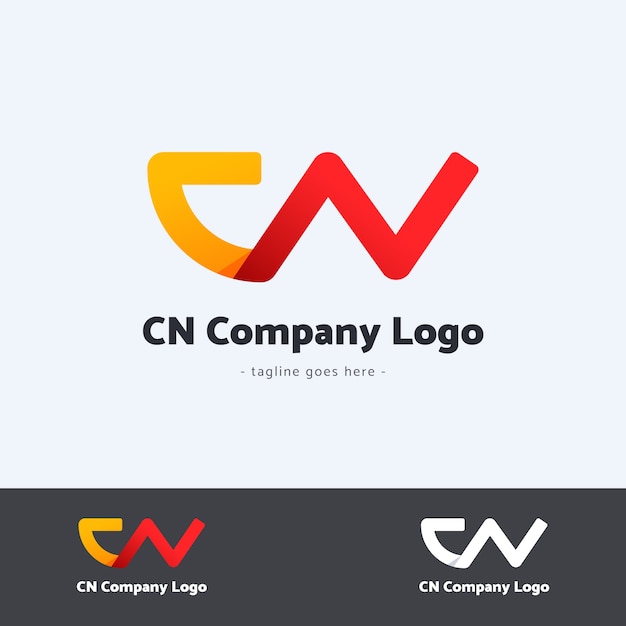 Gradient nc or cn logo template