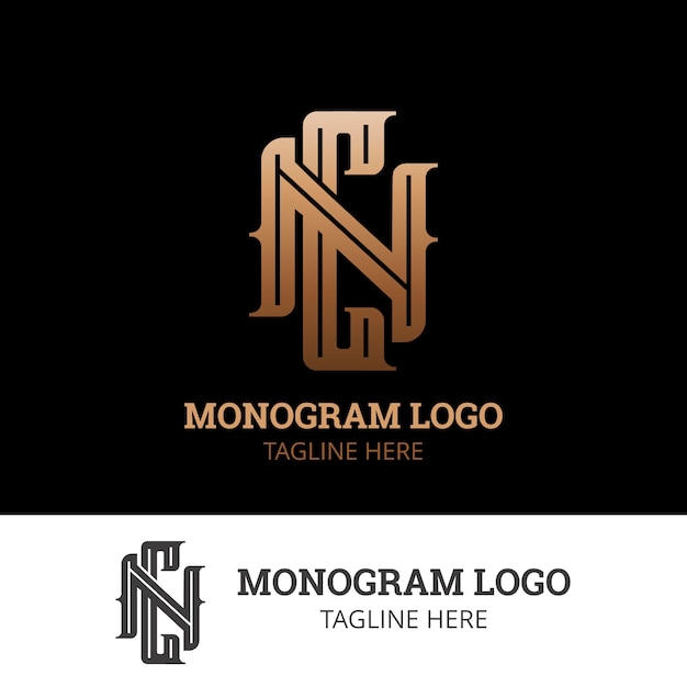 Free Vector gradient nc or cn logo template