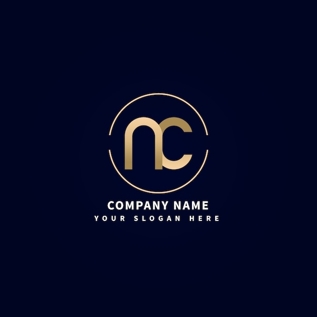 Free vector gradient nc or cn logo