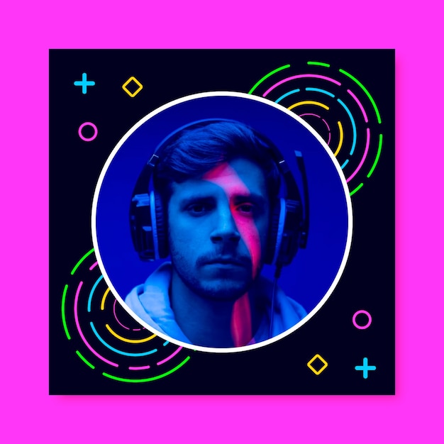 Gradient neon gamer's tiktok profile picture