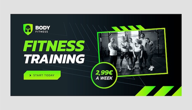 Gradient neon gym training sale banner