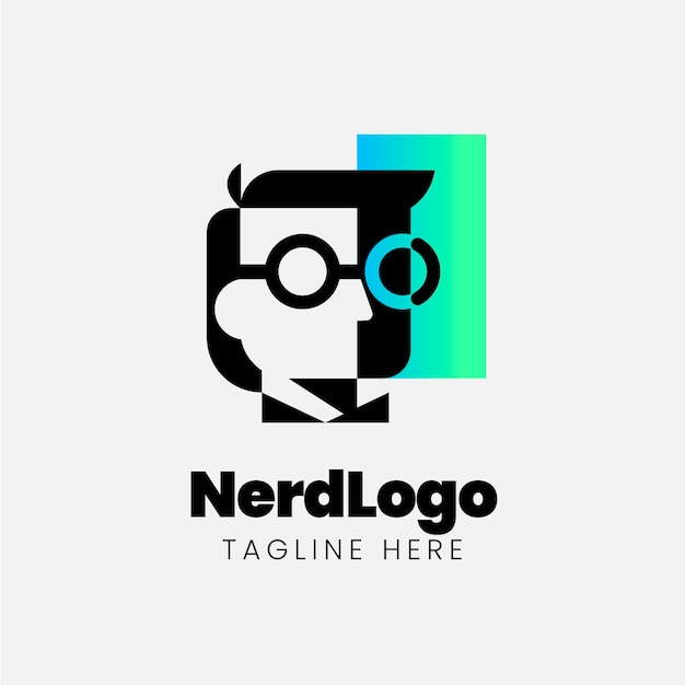 Free vector gradient nerd logo template