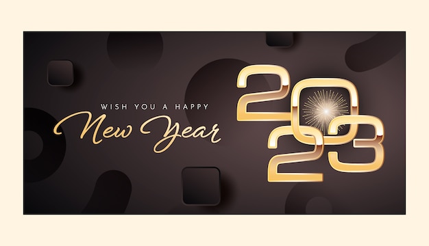 Free Vector gradient new year 2023 horizontal banner template