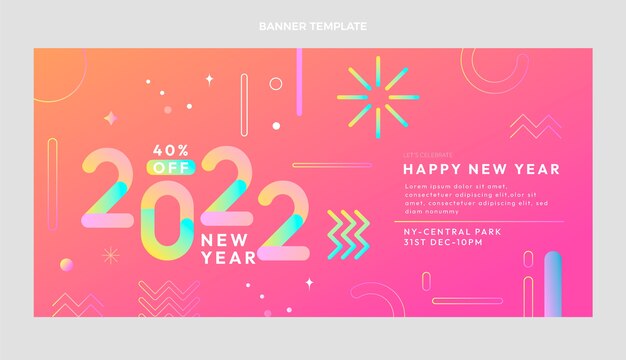 Gradient new year banner