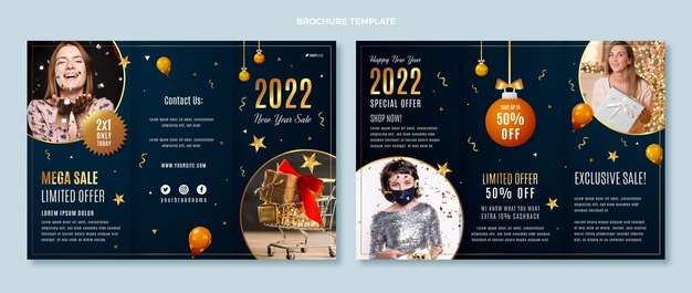 Gradient new year brochure template