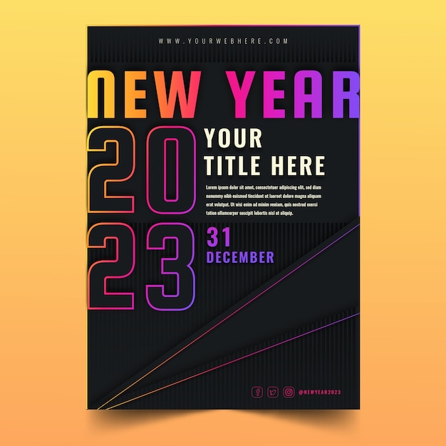 Free Vector gradient new year eve's vertical poster template