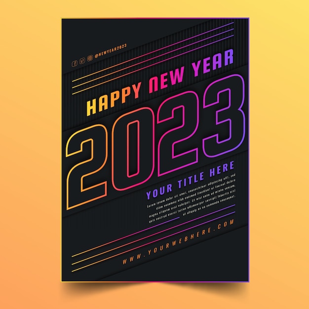 Free Vector gradient new year eve's vertical poster template