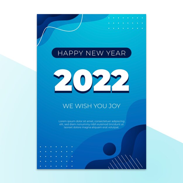 Gradient new year greeting card template