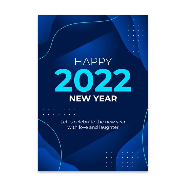 Gradient new year greeting card template