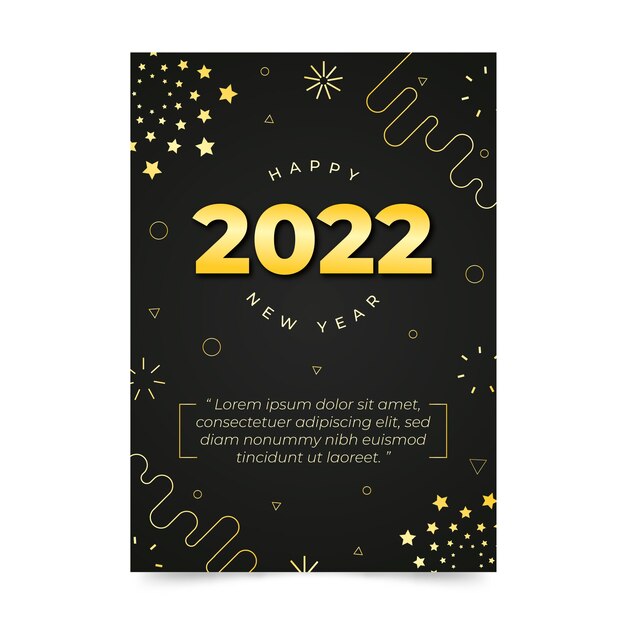 Gradient new year greeting card template