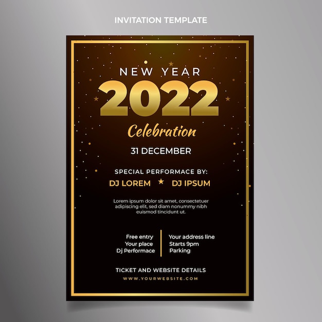 Gradient new year invitation template