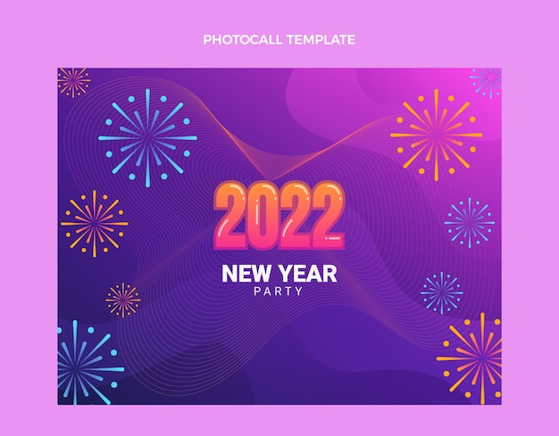 Gradient new year photocall template