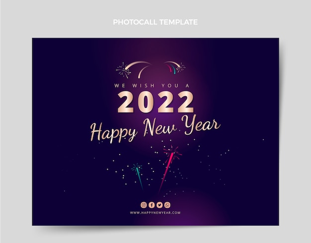 Gradient new year photocall template