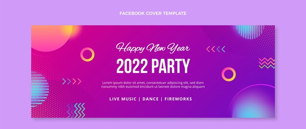 Gradient new year social media cover template