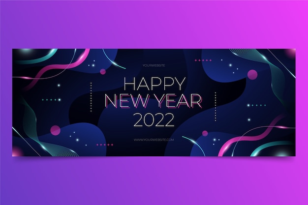 Free Vector gradient new year social media cover template