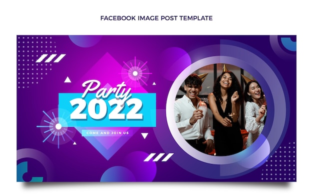 Free Vector gradient new year social media post template