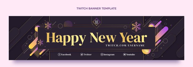 Gradient new year twitch banner