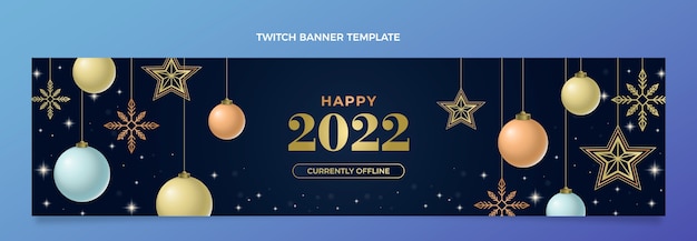 Gradient new year twitch banner