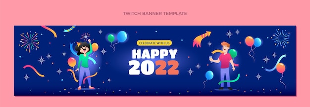 Gradient new year twitch banner