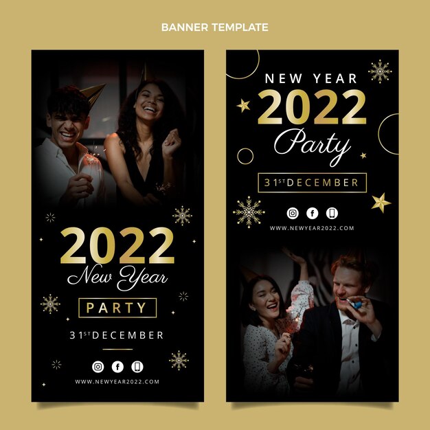 Gradient new year vertical banners set