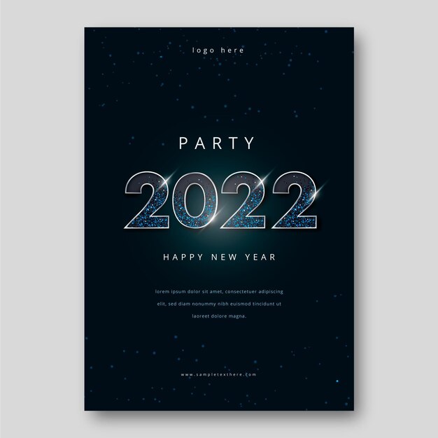 Gradient new year vertical poster template