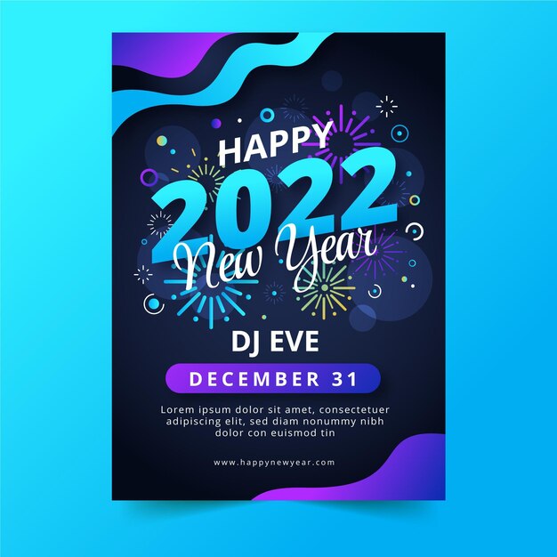 Gradient new year vertical poster template