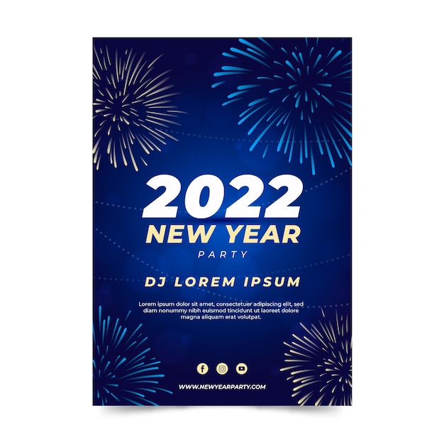 Gradient new year vertical poster template