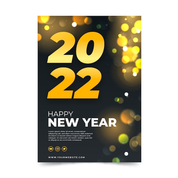 Free Vector gradient new year vertical poster template