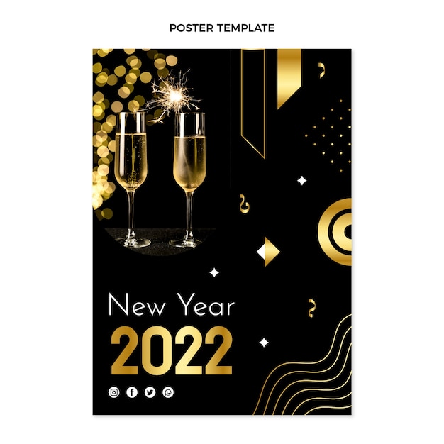 Free Vector gradient new year vertical poster template