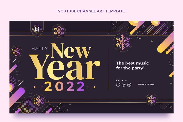 Gradient new year youtube channel art