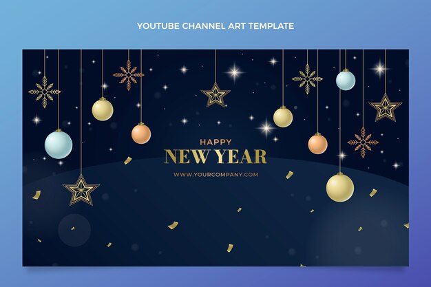 Gradient new year youtube channel art