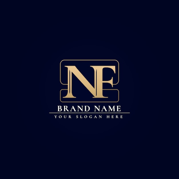 Gradient nf or fn logo template