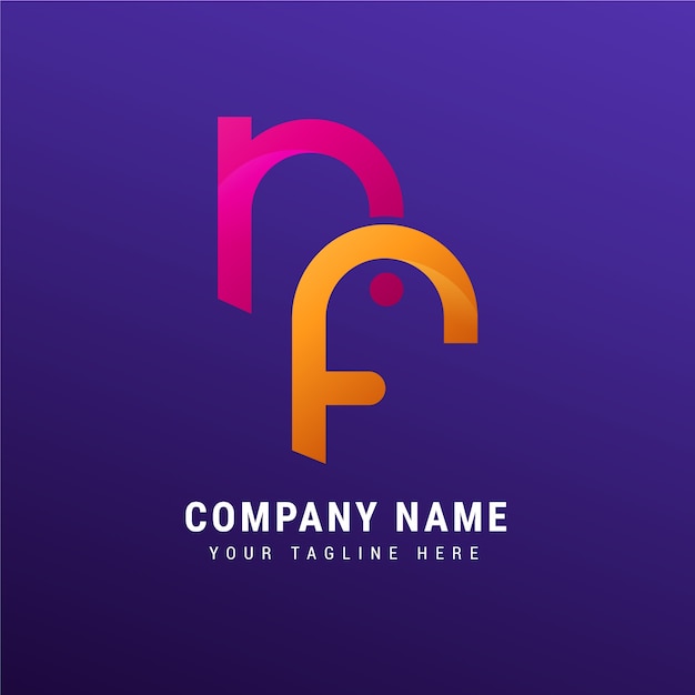 Free Vector gradient nf or fn logo template