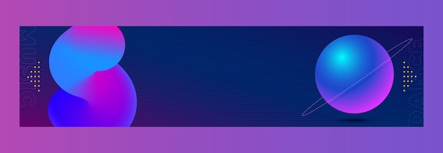 Gradient night club twitch banner template