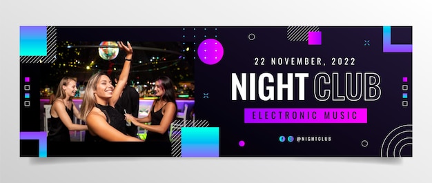 Gradient night club twitter header