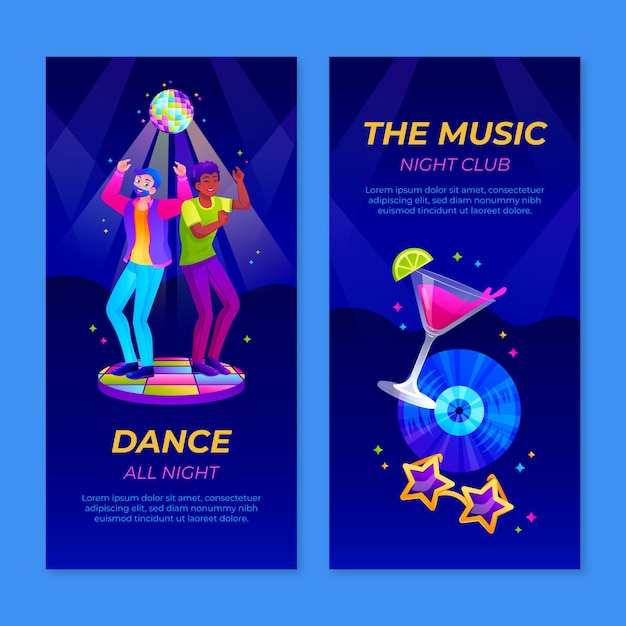 Free Vector gradient night club vertical banner