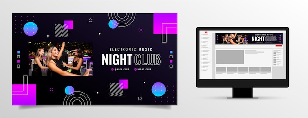 Gradient night club youtube channel art