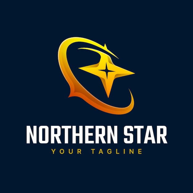 Gradient north star logo template