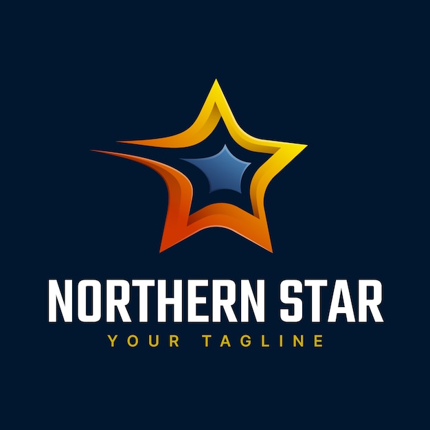 Gradient north star logo template