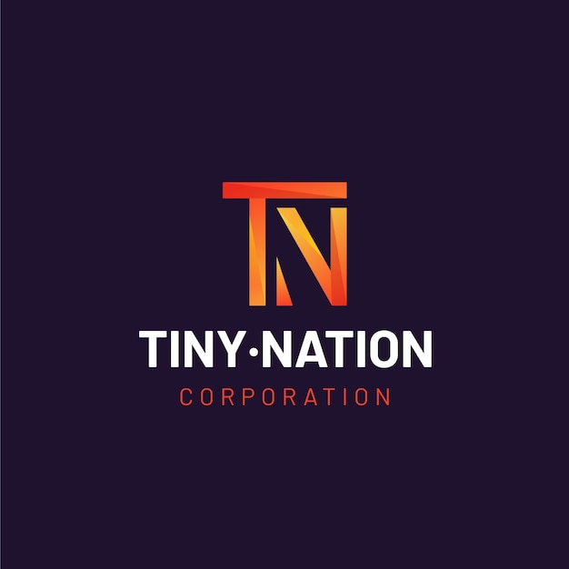 Free vector gradient nt or tn logo template