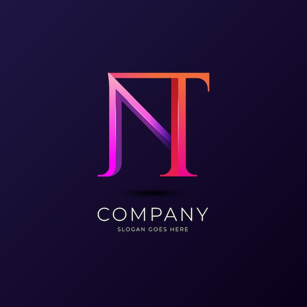 Free Vector gradient nt or tn logo template